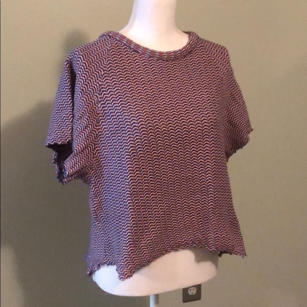 Zara sweater woven short sleeve top